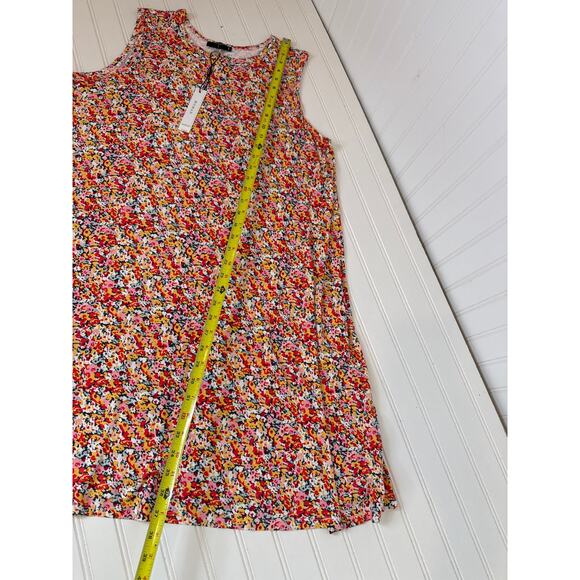 NWT Tahari Woman Multicolor Floral Sleeveless Swing Dress Casual Plus Size 1X - Picture 4 of 6